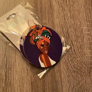 African-Themed Wooden Earrings